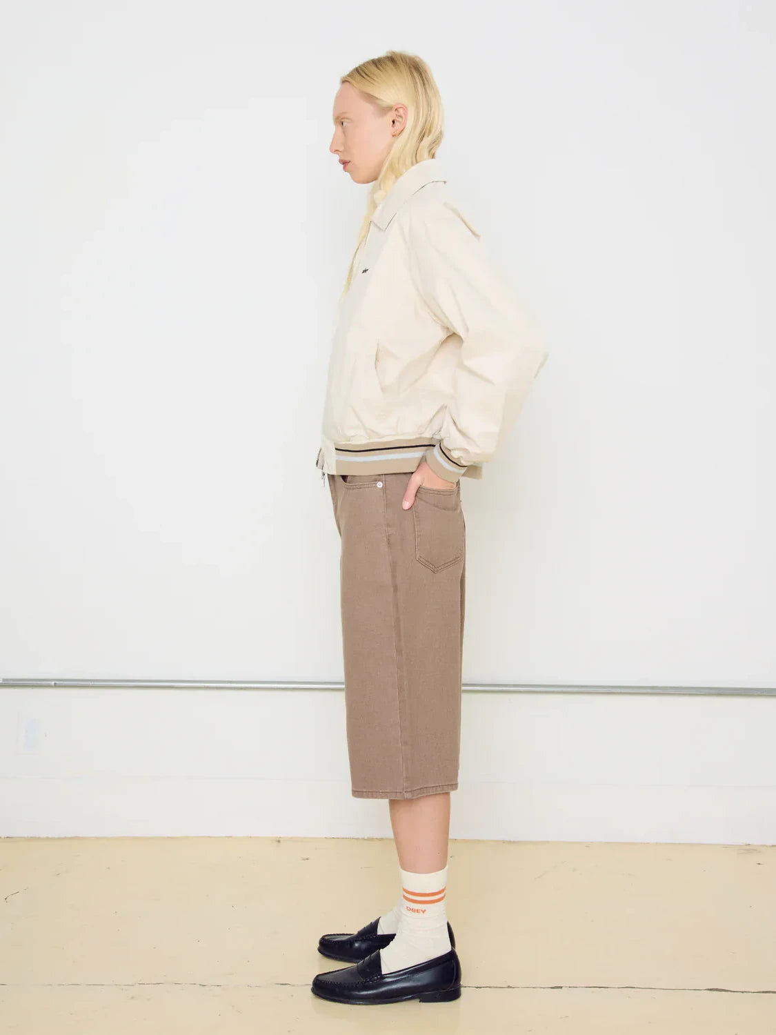 OBEY KARINA LONG DENIM SHORT WALNUT