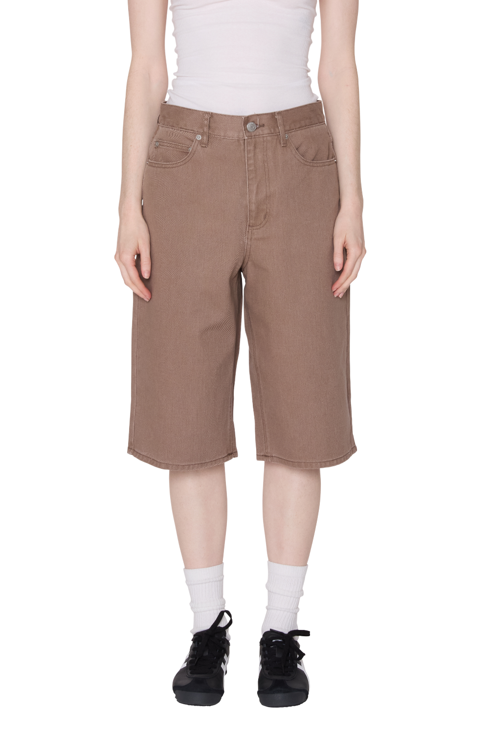 OBEY KARINA LONG DENIM SHORT WALNUT