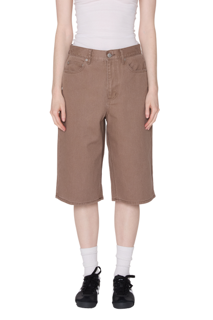 OBEY KARINA LONG DENIM SHORT WALNUT