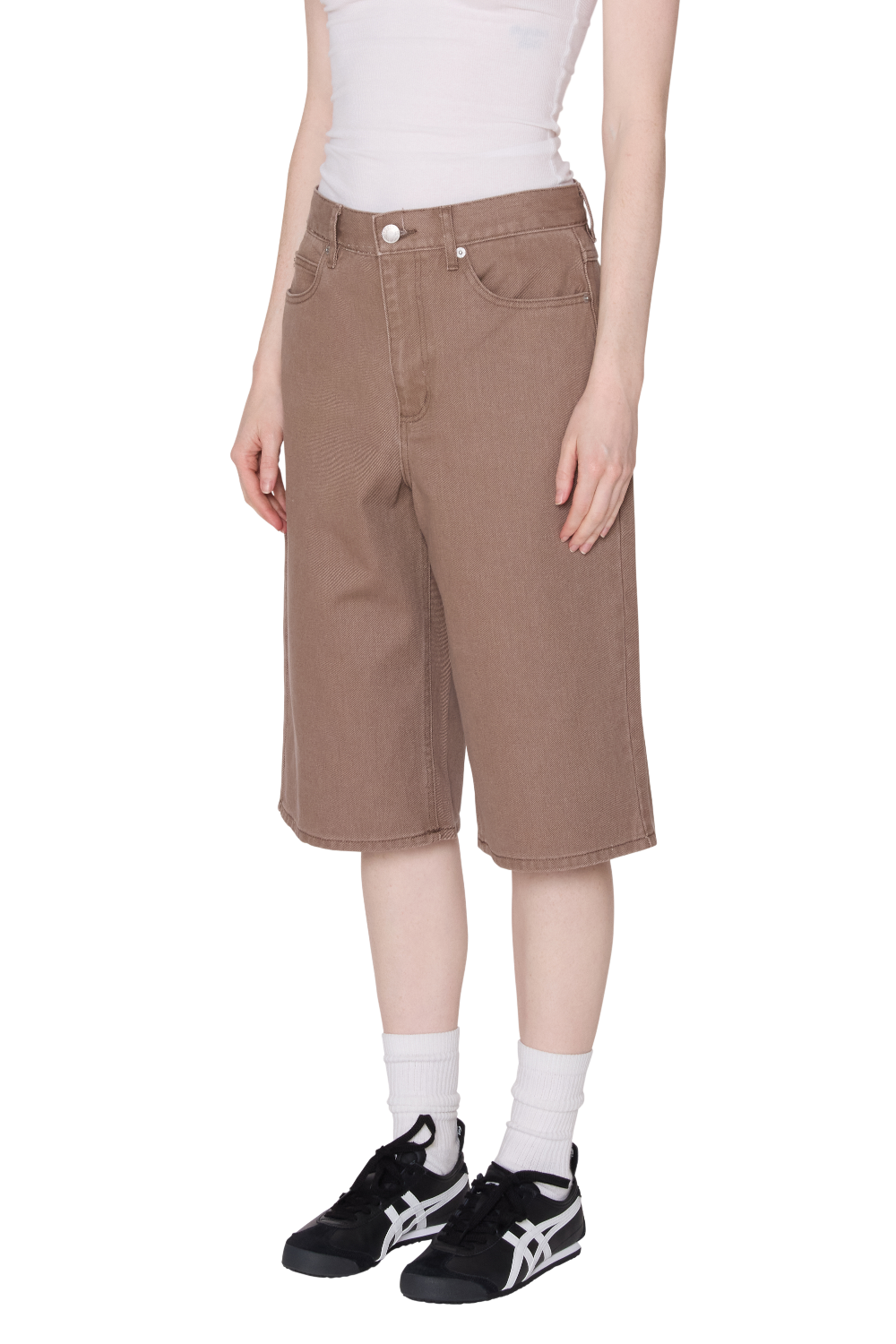 OBEY KARINA LONG DENIM SHORT WALNUT
