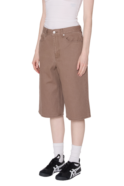 OBEY KARINA LONG DENIM SHORT WALNUT