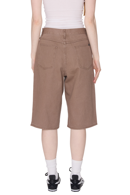 OBEY KARINA LONG DENIM SHORT WALNUT