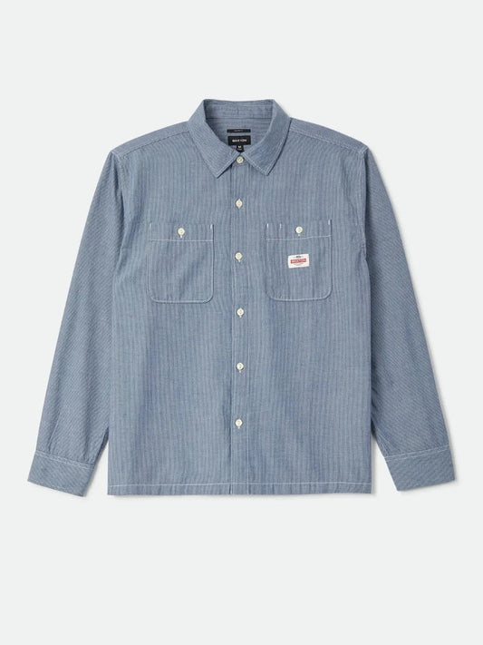 BRIXTON TRADEMARK SHIRT BLUE CHAMBRAY 