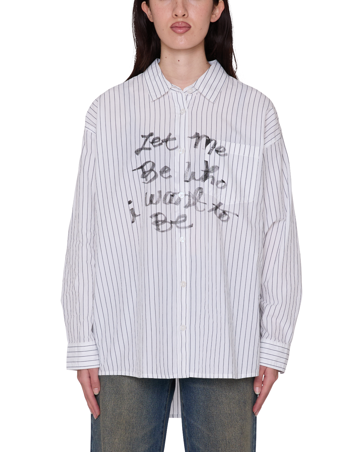 OBEY CARLOTTA STRIPE SHIRT WHITE MULTI 