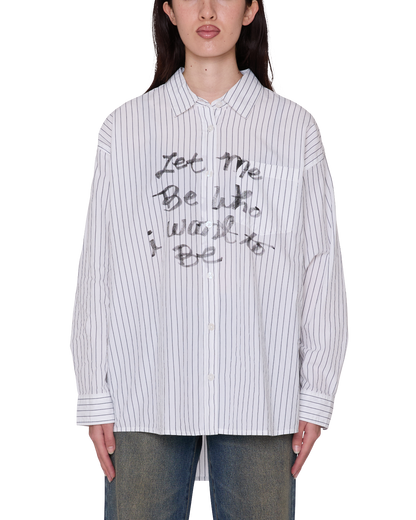 OBEY CARLOTTA STRIPE SHIRT WHITE MULTI 