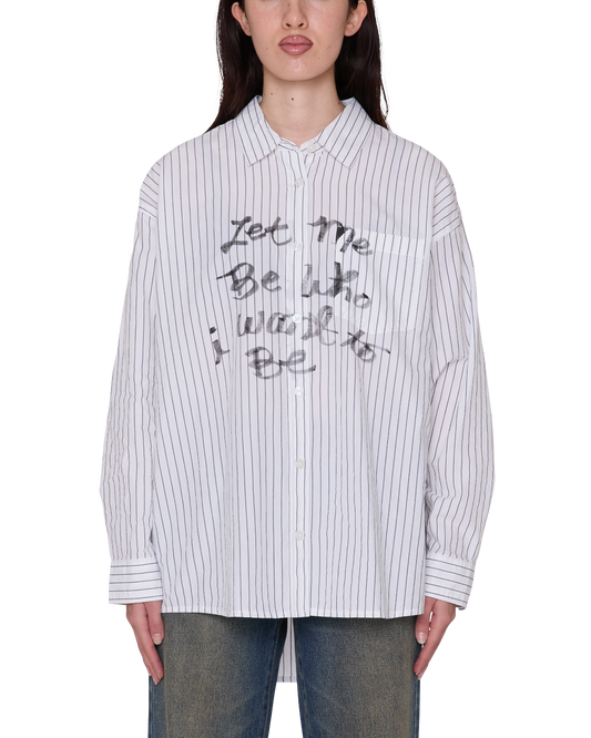 OBEY CARLOTTA STRIPE SHIRT WHITE MULTI 
