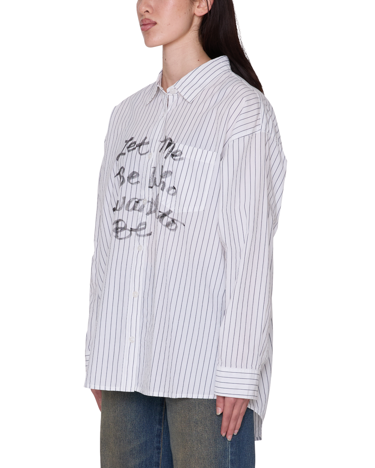 OBEY CARLOTTA STRIPE SHIRT WHITE MULTI 