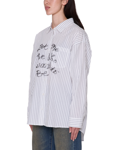 OBEY CARLOTTA STRIPE SHIRT WHITE MULTI 