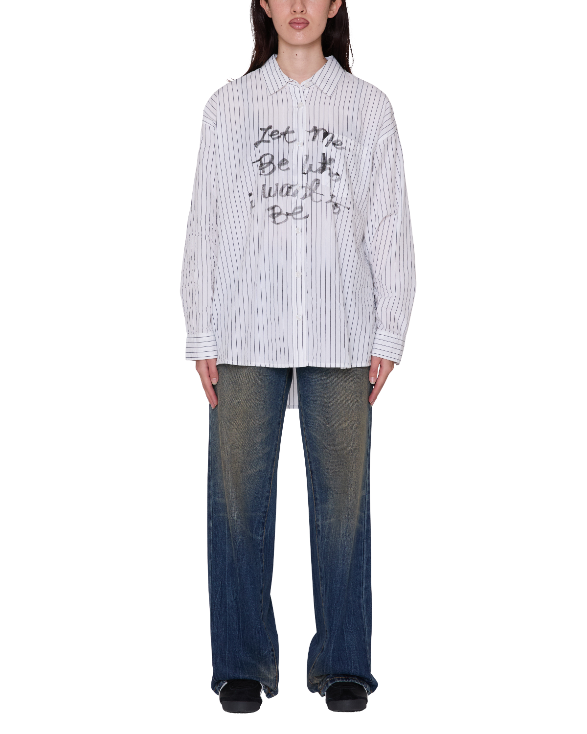 OBEY CARLOTTA STRIPE SHIRT WHITE MULTI 