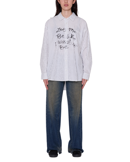 OBEY CARLOTTA STRIPE SHIRT WHITE MULTI 