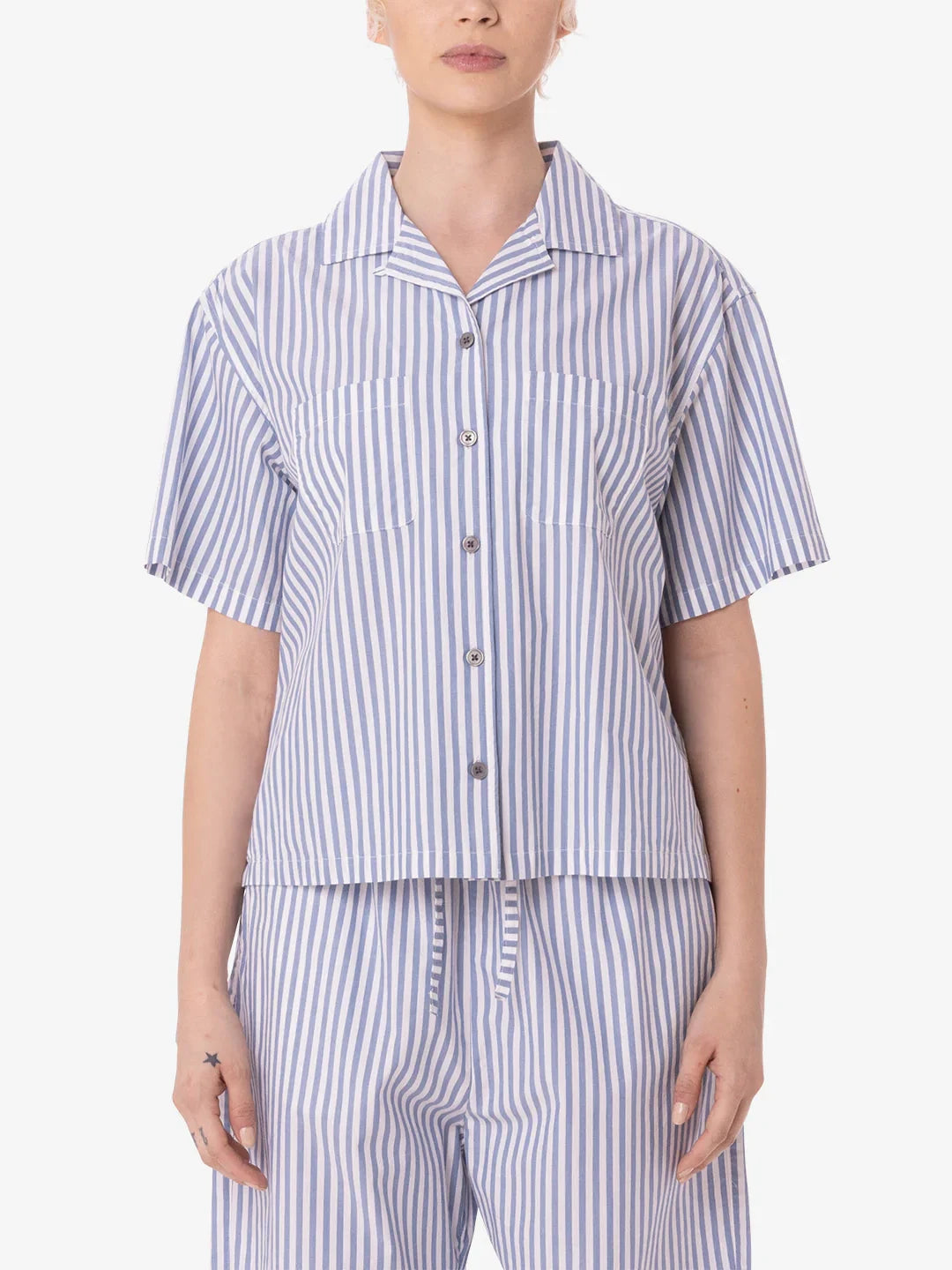 OBEY DOMINIQUE STRIPE SHIRT CORONET BLUE MULTI