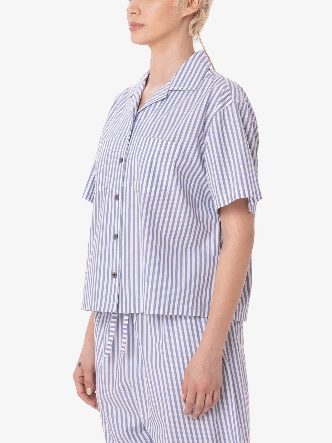 OBEY DOMINIQUE STRIPE SHIRT CORONET BLUE MULTI