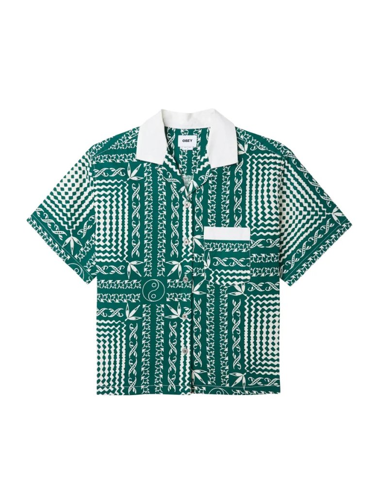 OBEY ANGELICA BANDANA SHIRT AVENTURINE GREEN