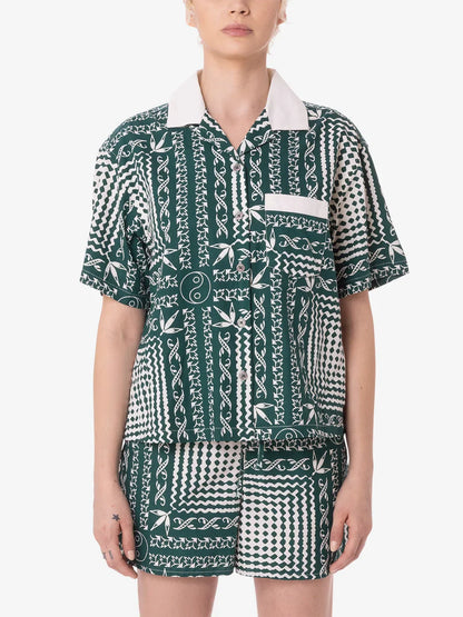 OBEY ANGELICA BANDANA SHIRT AVENTURINE GREEN