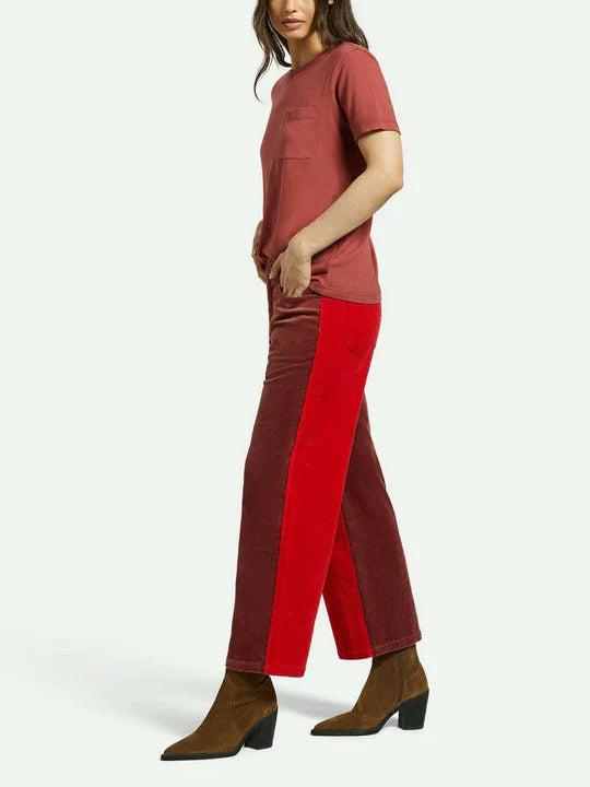 BRIXTON MARGO CROPPED 5 POCKET PANT RED CORD