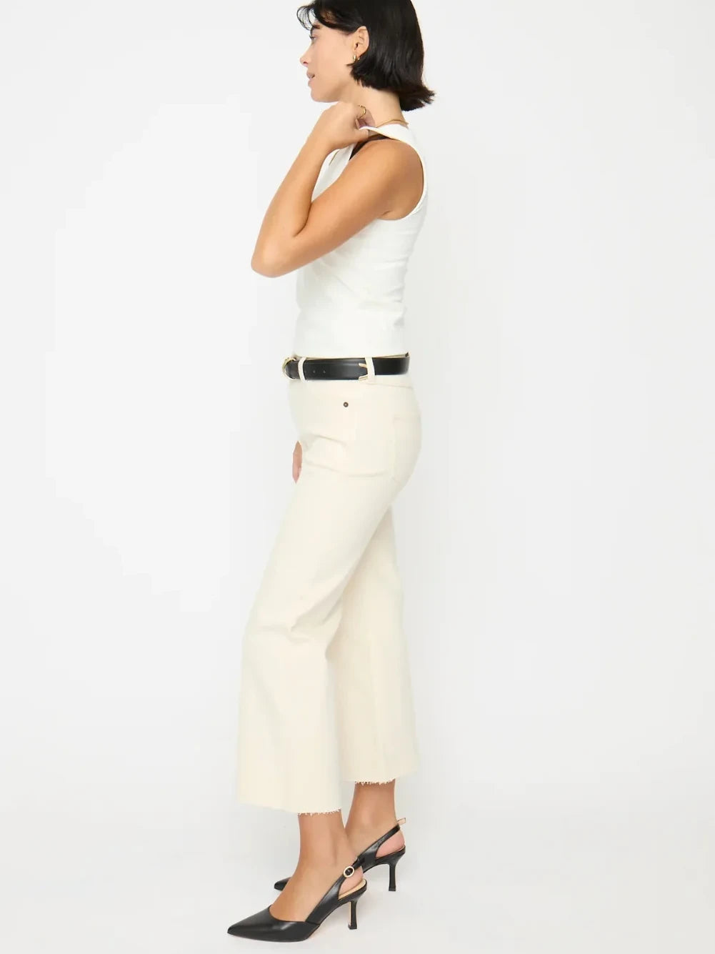 OLIVER LOGAN ABERDEEN WIDE LEG CROP JEAN ECRU 