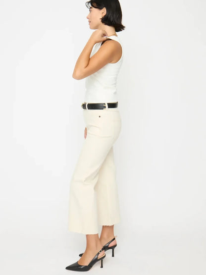OLIVER LOGAN ABERDEEN WIDE LEG CROP JEAN ECRU 
