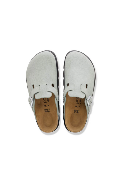 BIRKENSTOCK BOSTON CHUNKY SUEDE LEATHER PURE SAGE 