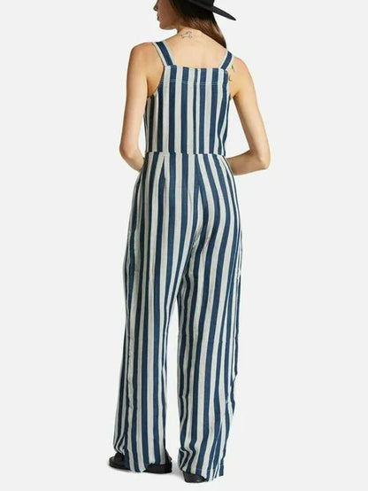 BRIXTON MYKONOS STRIPE JUMPSUIT DEEP SEA