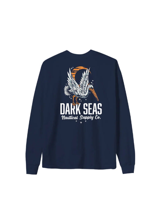 DARK SEAS NITE FLYER LONG SLEEVE STOCK T-SHIRT NAVY
