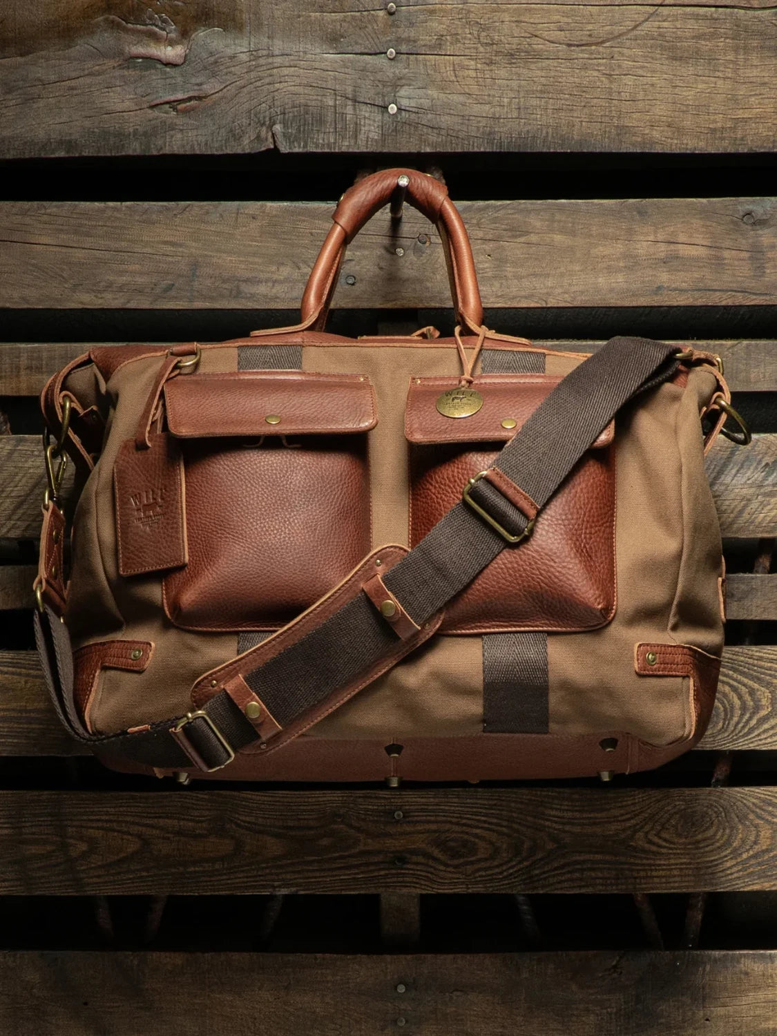 WILL CANVAS & LEATHER TRAVEL DUFFLE TOBACCO/COGNAC 