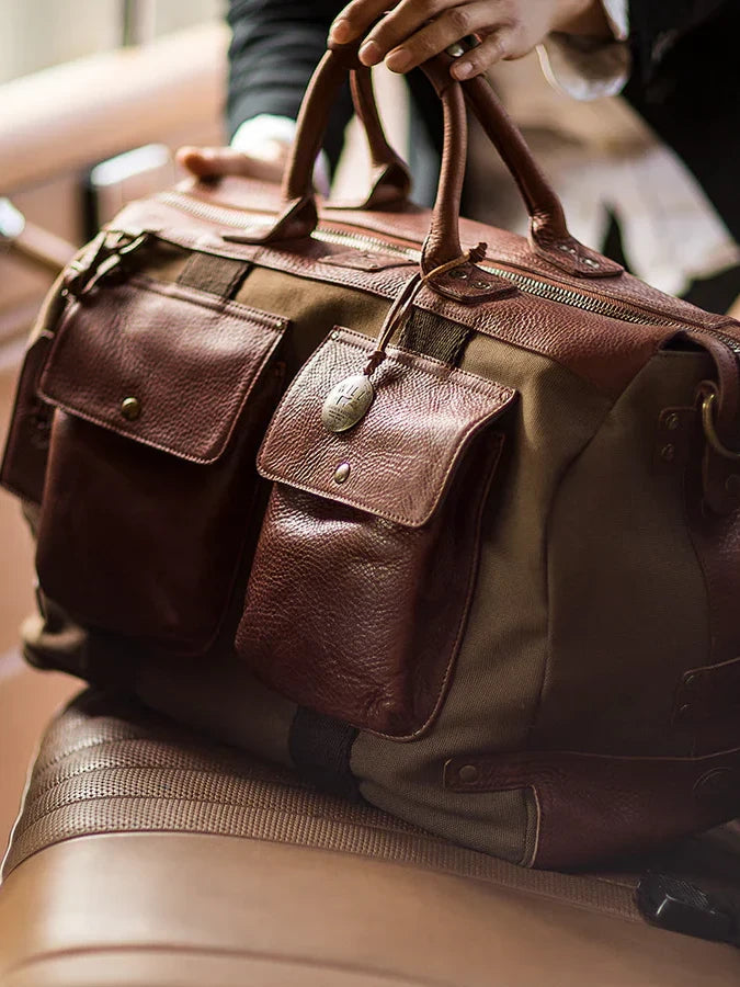 WILL CANVAS & LEATHER TRAVEL DUFFLE TOBACCO/COGNAC