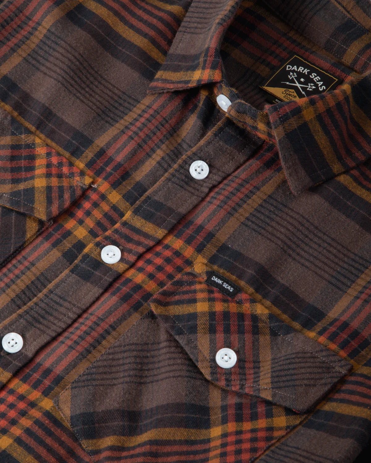 DARK SEAS NEWTON FLANNEL SHIRT BROWN/BLACK 