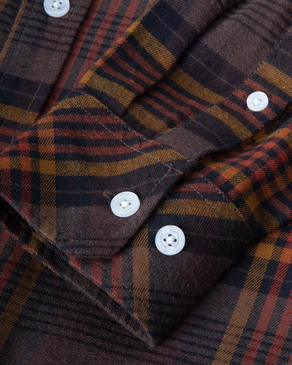 DARK SEAS NEWTON FLANNEL SHIRT BROWN/BLACK 