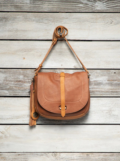 WILL SENECA LEATHER CROSSBODY COGNAC/TAN