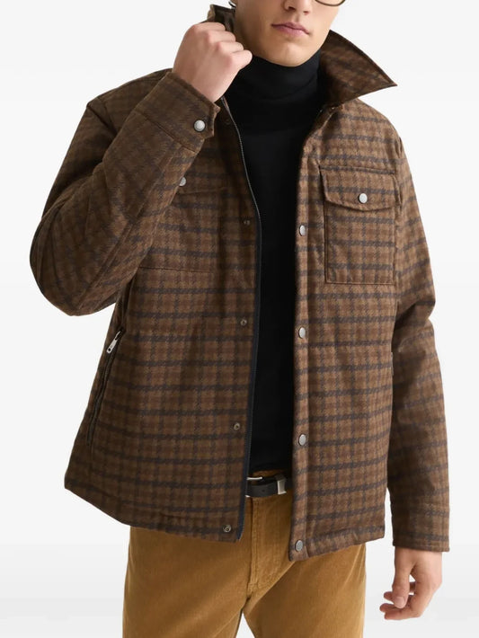 S&S HOUNDSTOOTH QUILTED JACKET SKY CAPTAIN CHECK 