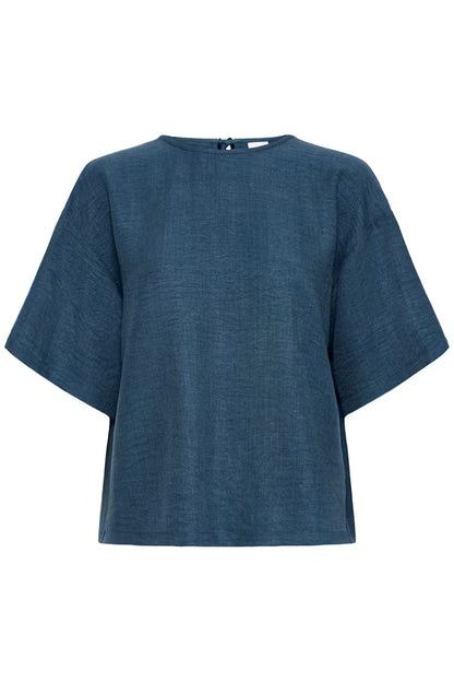 ICHI KATICO SHIRT TRUE NAVY MELANGE 