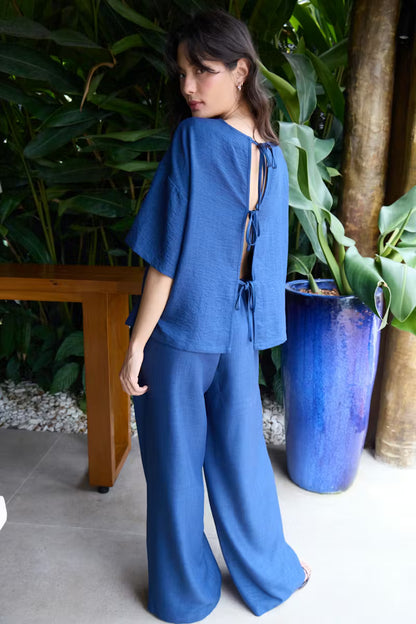 ICHI KATICO SHIRT TRUE NAVY MELANGE 