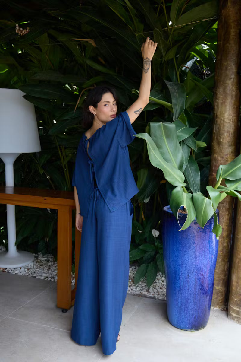 ICHI KATICO SHIRT TRUE NAVY MELANGE 