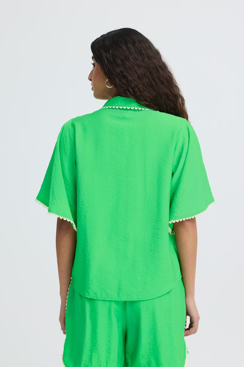 ICHI LENI SHIRT GREEN BRIAR 