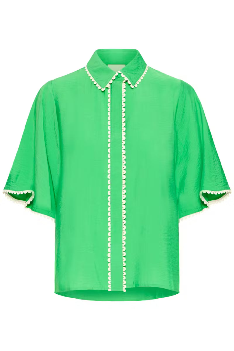 ICHI LENI SHIRT GREEN BRIAR 