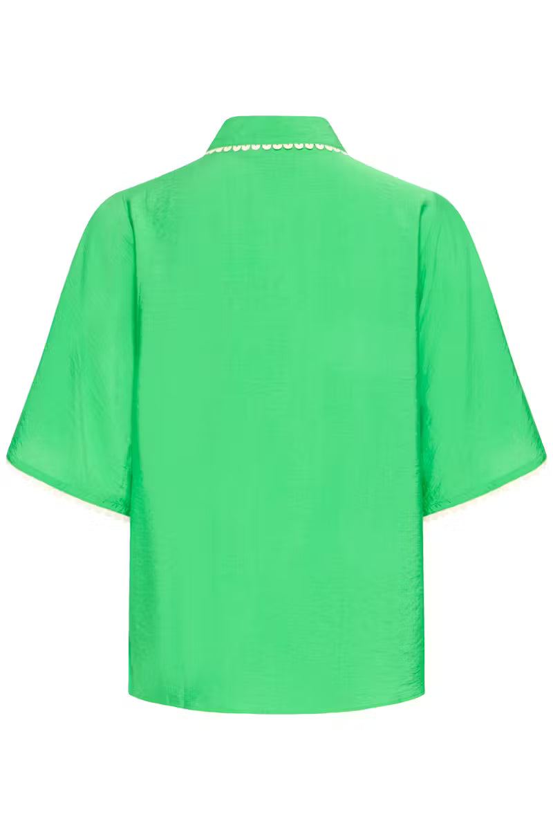 ICHI LENI SHIRT GREEN BRIAR 