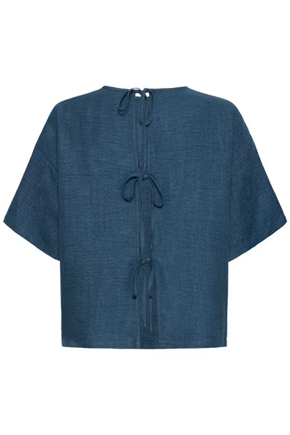 ICHI KATICO SHIRT TRUE NAVY MELANGE 