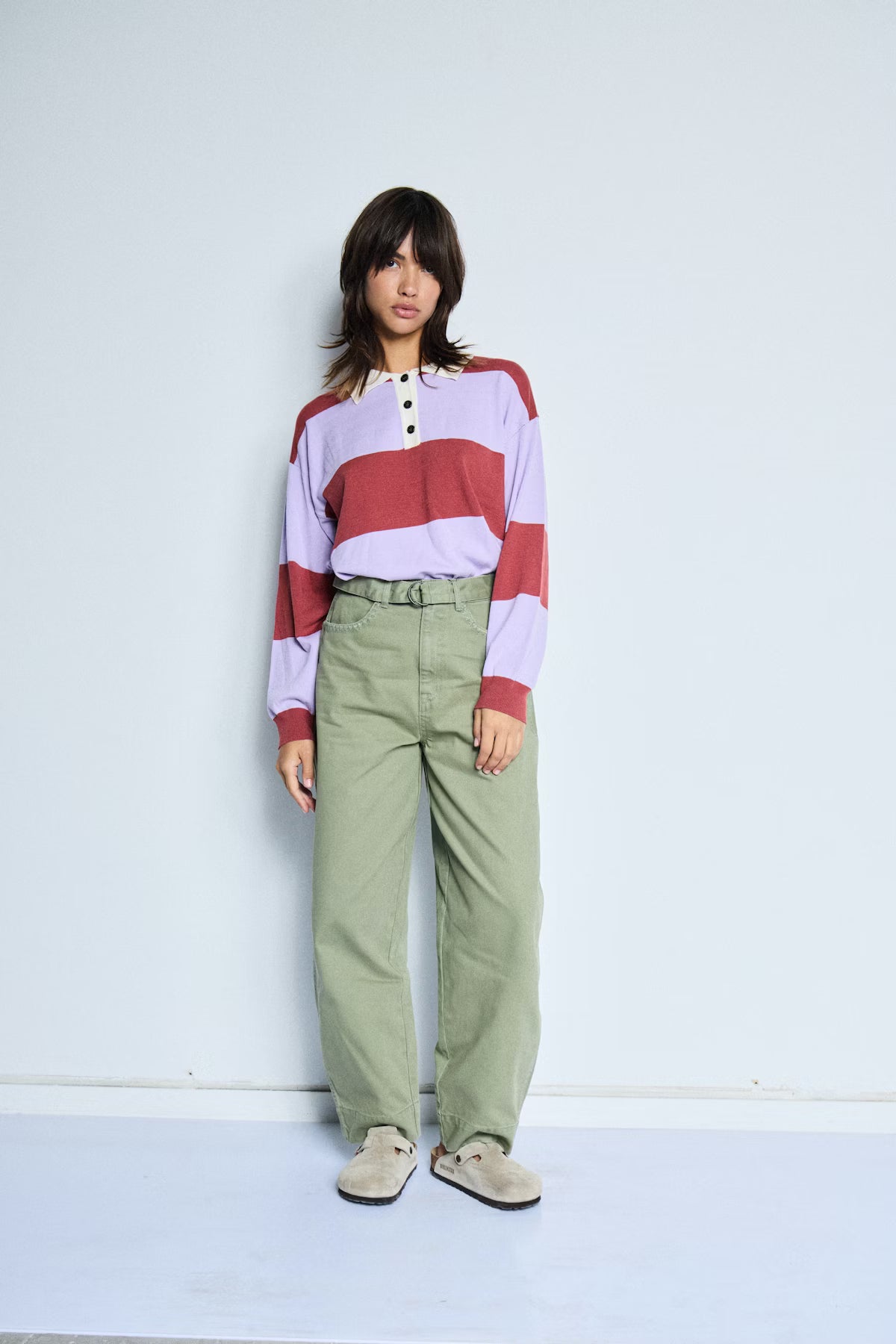 ICHI BOSTON PULLOVER KNIT PURPLE ROSE COMBO