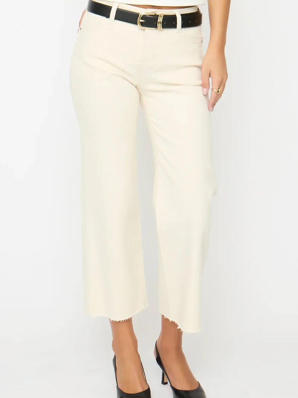 OLIVER LOGAN ABERDEEN WIDE LEG CROP JEAN ECRU 