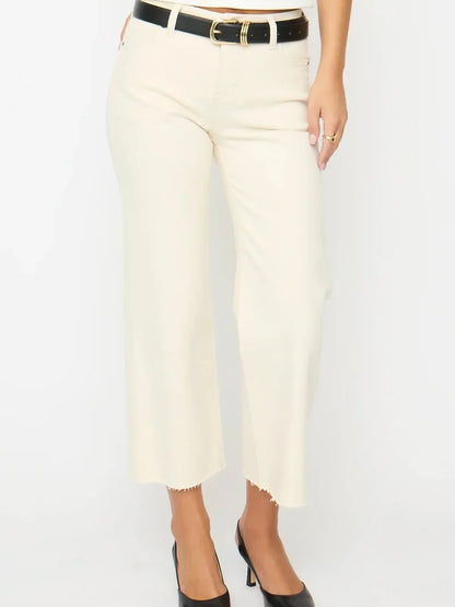 OLIVER LOGAN ABERDEEN WIDE LEG CROP JEAN ECRU 
