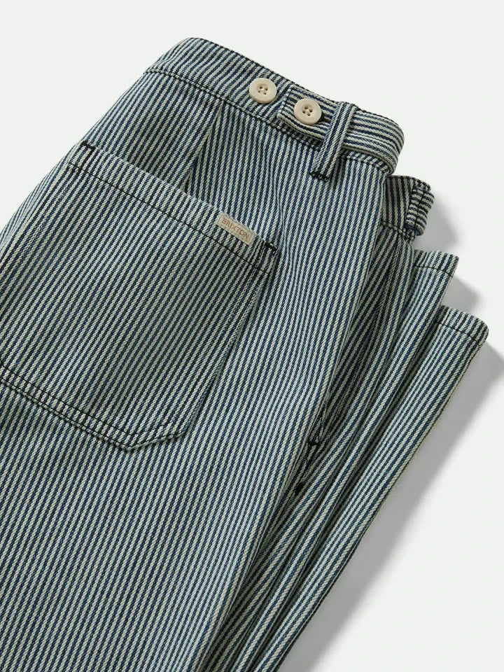 BRIXTON JANE UTILITY WIDE LEG PANT OFF WHITE/INDIGO 