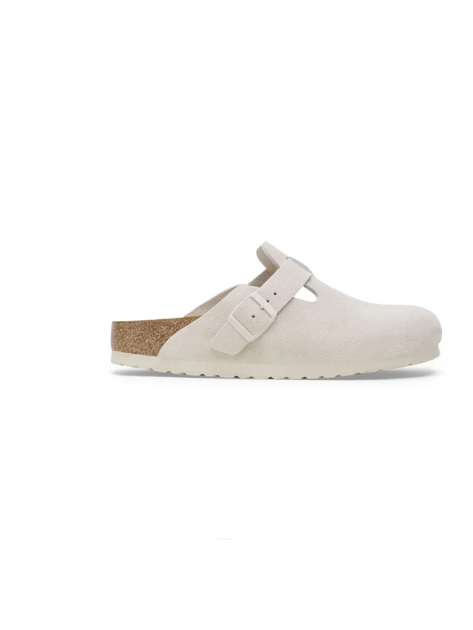 BIRKENSTOCK BOSTON SFB ANTIQUE WHITE SUEDE LEATHER 