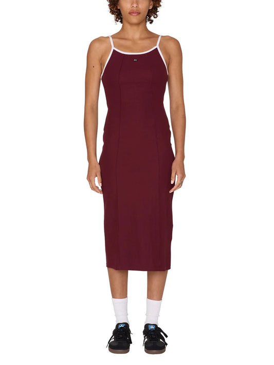 OBEY SIDELINE TANK DRESS WINE