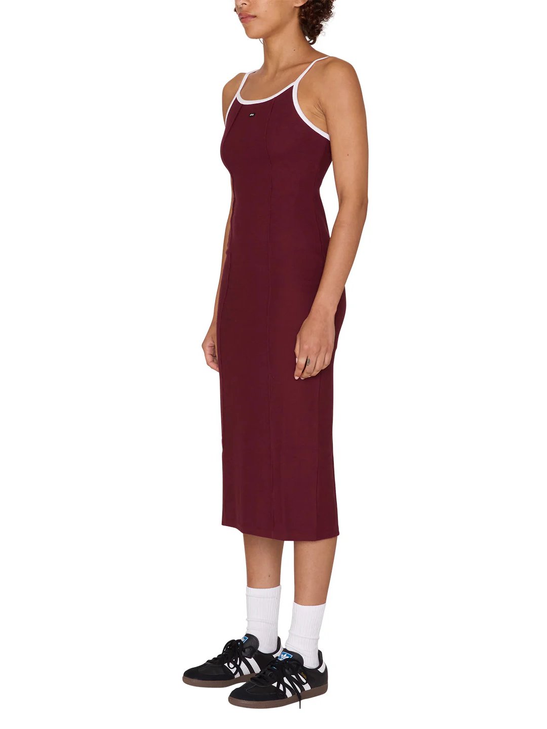 OBEY SIDELINE TANK DRESS WINE