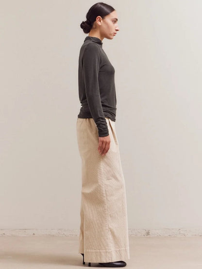 GRADE&GATHER ALICIA MOCK NECK TOP DEEP FOREST 