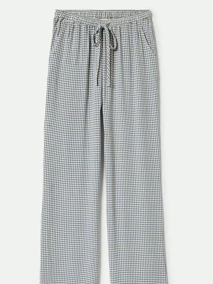 BRIXTON HUDSON LOUNGE PANT AZURE BLUE GINGHAM