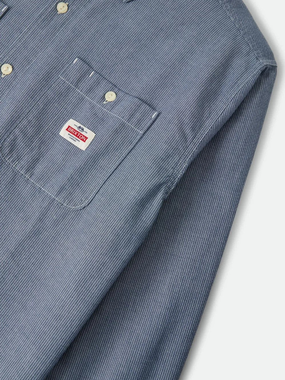 BRIXTON TRADEMARK SHIRT BLUE CHAMBRAY 