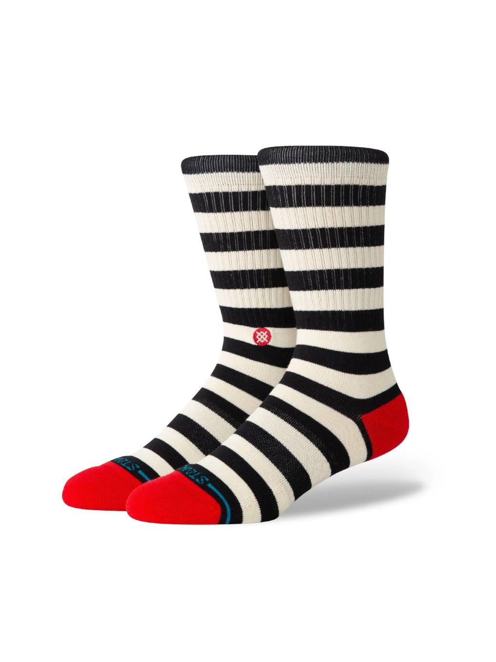 STANCE BRETON CREW SOCKS BLACK WHITE