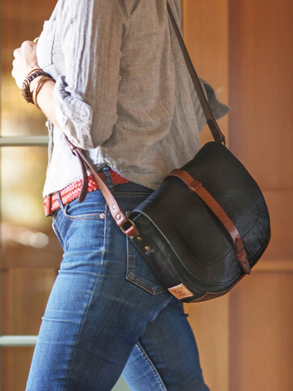 WILL SENECA LEATHER CROSSBODY BLACK/COGNAC