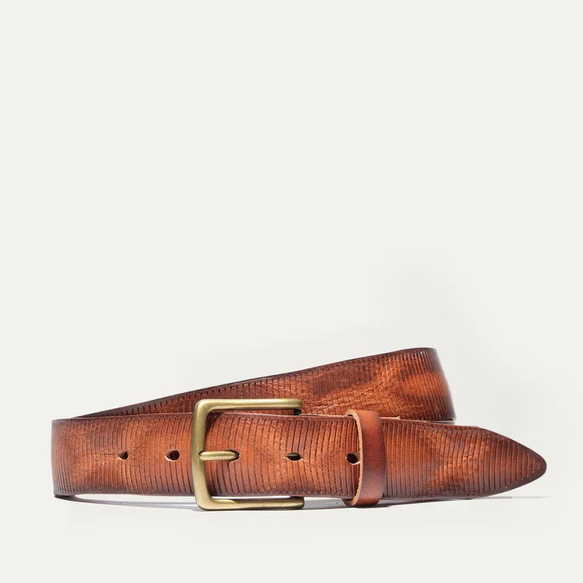 WILL EMBOSSED CIRCLES BELT TAN